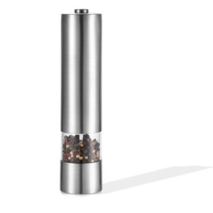 Electric Salt & Pepper Grinder Set - One-Hand Operation, Adjustable Coarseness, Ceramic Grinding Core, Stainless Steel & Glass Body, Battery Powered