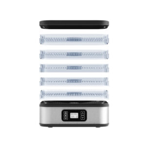 Digital Food Dehydrator - 400W, 5 Stackable Trays (260x235mm), Adjustable Timer & Temperature (35-70°C), for Jerky, Fruits, Herbs, Black