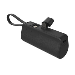 MX0138 All-in-One Power Bank 5000mAh - Built-in AC Plug & USB-C Cable, 5V/2A Output, Compact ABS+PC White, Travel Ready